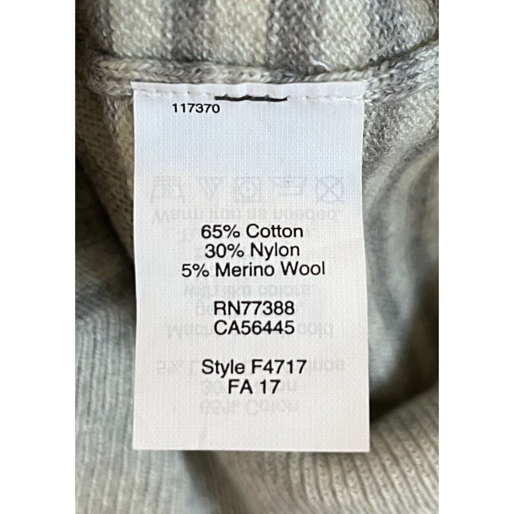 J.Crew Sweater Mens M Knit Crewneck Merino Wool Blend Beige Striped Slim Fit - Picture 4 of 5